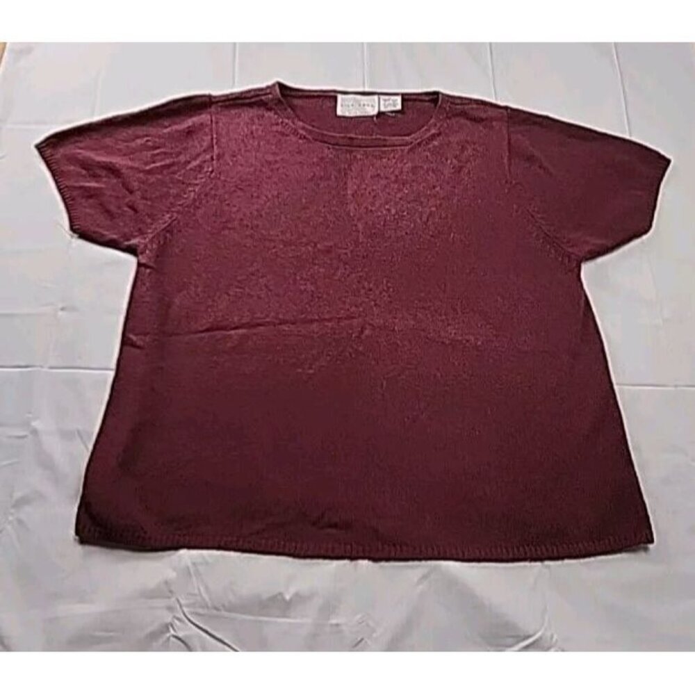 Vintage Silk Lore by Beth Terrell Silk/Rayon Sweater Sz 3X Short Sleeve Sweater